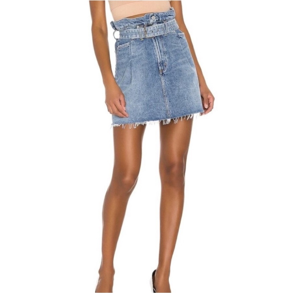 New AGOLDE belted denim skirt 28